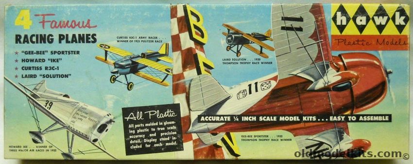 Hawk 1/48 4 Famous Racing Planes Gee Bee / Ike / R3C-1 (R3C1) / Laird Solution Gift Set, 510-98 plastic model kit