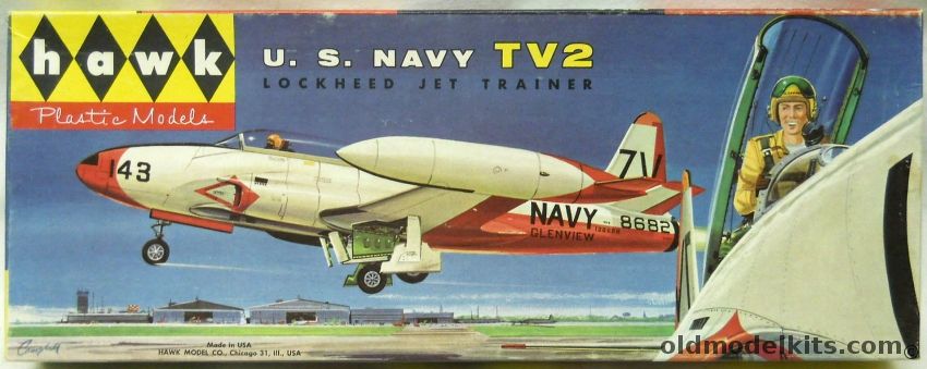 Hawk 1/48 US Navy TV-2 - Lockheed Jet Trainer - (T33), 512-98 plastic model kit