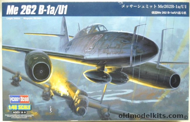 Hobby Boss 1/48 Messerschmitt Me-262 B-1a/U1 Two Seat Night Fighter - (Me262B-1aU1), 80379 plastic model kit
