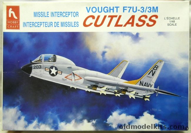 Hobby Craft 1/48 Vought F7U-3/3M Cutlass - US Navy VC-3 or VX-4 - Plus Additional Decals For Another Four Aircraft - (F7U3/3M), HC1600 plastic model kit