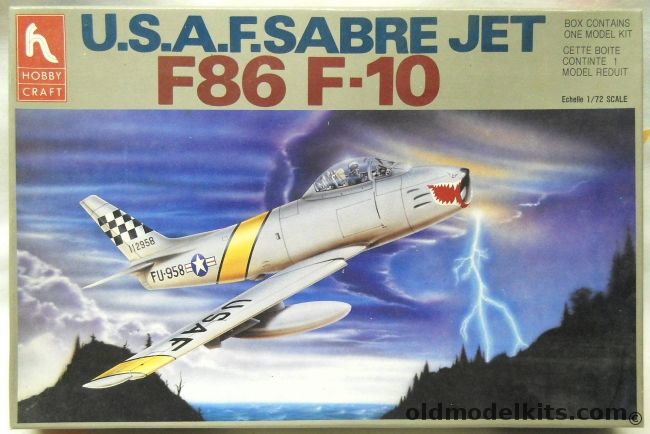 Hobby Craft 1/72 TWO Canadair Mk6 Sabre F-86F-10 - RCAF Golden Hawks or USAF - (F86F), HC1383 plastic model kit