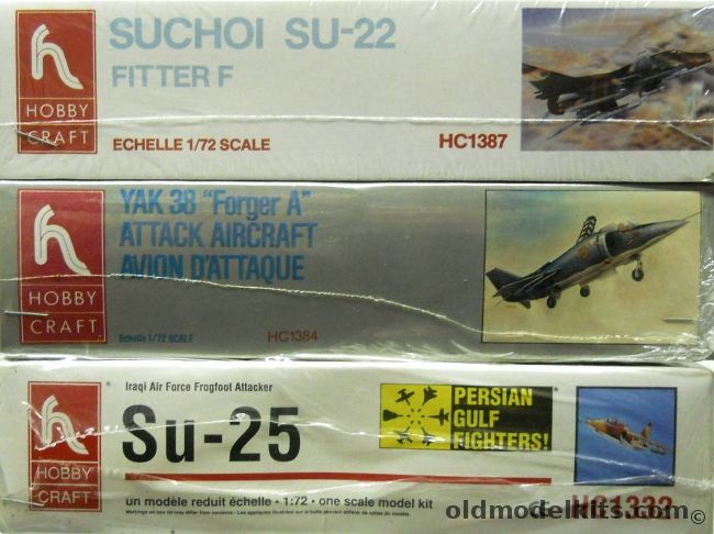 Hobby Craft 1/72 Sukoi Su-22 Fitter F / Yak-38 Forger A / Su-25 Frogfoot, HC1387 plastic model kit