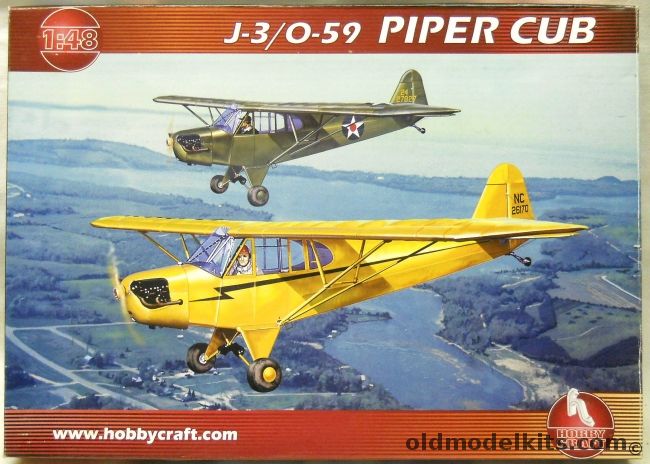 Hobby Craft 1/48 Piper J-3 Cub O-59 - US Army / Civil US / Dominican Republic Air Force 1955, HC1455 plastic model kit