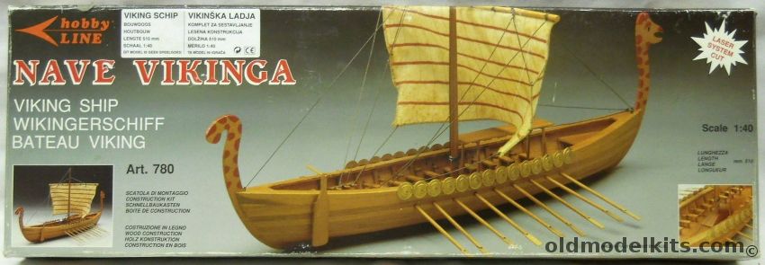 Hobby Line 1/40 Viking Ship -  20.1 Inches Long - (Mantua), 780 plastic model kit