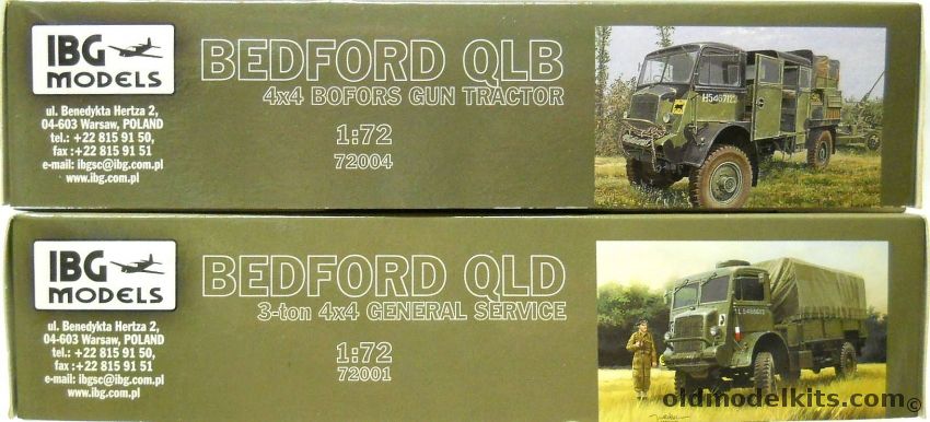 IBG 1/72 Bedford QLB 4x4 Bofors Gun Tractor / Bedford QLD 3 Ton 4x4 General Service, 72004 plastic model kit