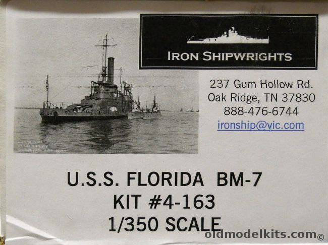 Iron Shipwrights 1/72 USS Florida BM-7 - Arkansas Class Monitor 1902, 4-163 plastic model kit