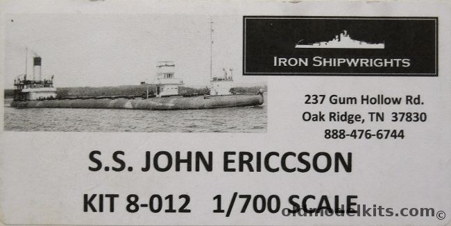 Iron Shipwrights 1/72 SS John Ericcson  - Great Lakes Ore Carrier, 8-012 plastic model kit