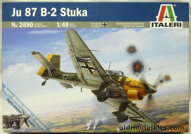 Italeri 1/48 Junkers Ju-87 B-2 Stuka - (Ju87B2), 2690 plastic model kit