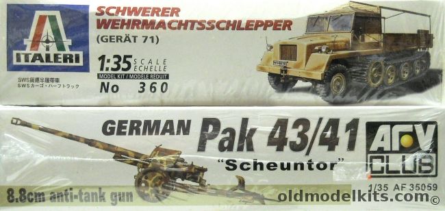 Italeri 1/35 Schwerer Wehrmachtsschlepper Gerat 71 Cargo Half-Track And AFV Club German Pak 43/41 Scheuntor, 360 plastic model kit