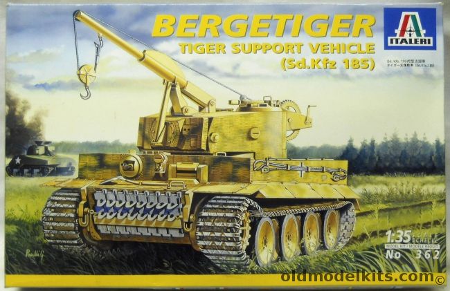 Italeri 1/35 Bergetiger Tiger Support Vehicle Sd.Kfz. 185 - And Kirin Tiger I Late With Zimmerit Conversion, 362 plastic model kit