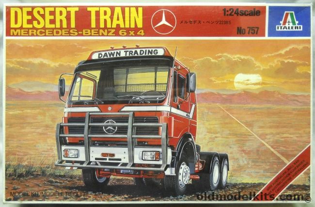 Italeri 1/24 Desert Train Mercedes-Benz  6x4 Semi Tractor Trailer, 757 plastic model kit