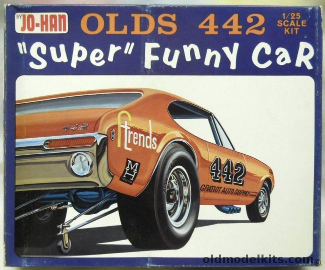 Jo-Han 1/25 Olds 442 Super Funny Car - 1968 Oldsmobile Cutlass 442 / Stock / Custom / Funny Car, C2368-200 plastic model kit