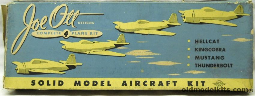 Joe Ott Four Complete Plane Kit F6F Hellcat / Bell Kingcobra / P-51 Mustang / P-47  Thunderbolt, 1900 plastic model kit