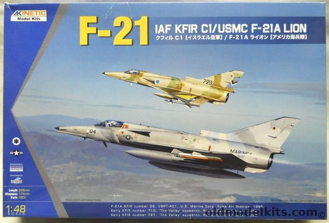 Kinetic 1/48 F-21 IAF Kfir / USMC F-21A Lion, K48053 plastic model kit