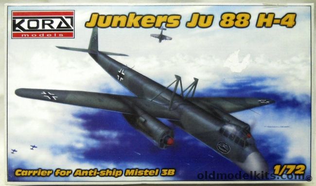 Kora 1/72 Junkers Ju-88 H-4 - Anti-Ship Mistel 3B Carrier Aircraft - (Ju88H-4), 7220 plastic model kit