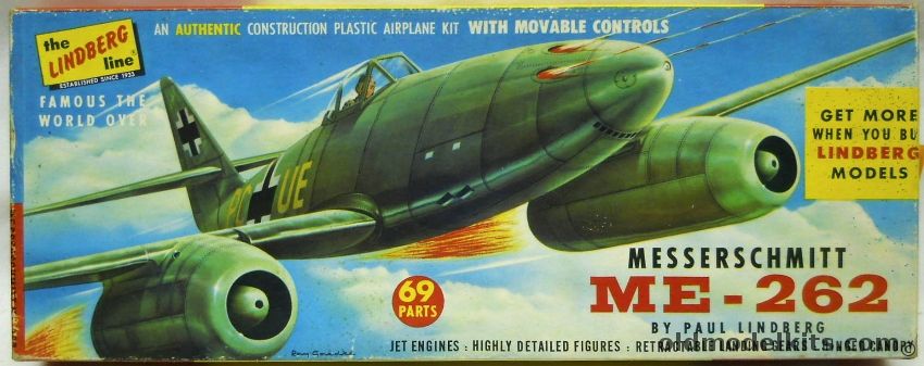Lindberg 1/48 Messerschmitt Me-262, 538-100 plastic model kit