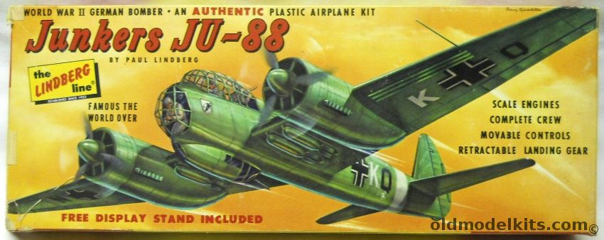 Lindberg 1/64 Junkers JU-88 Cellovision Issue, 545-98 plastic model kit