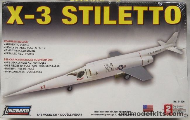 Lindberg 1/48 Douglas X-3 Stiletto - High Speed Research Aircraft, 71426 plastic model kit