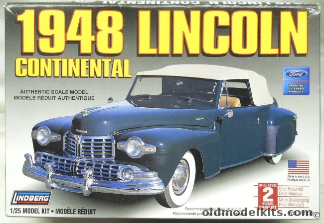 Lindberg 1/25 1948 Lincoln Continental Convertible - (From Modified ex Pyro Molds), 72322 plastic model kit