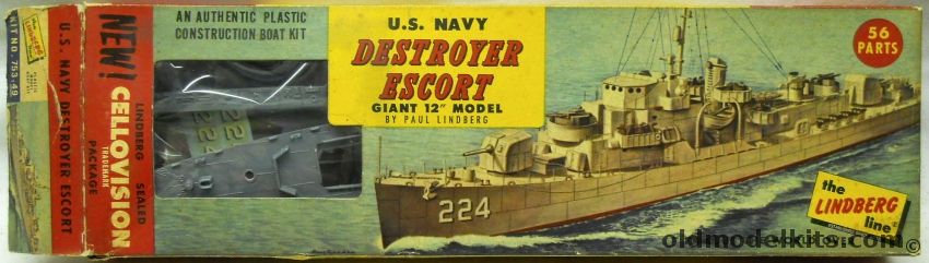 Lindberg 1/300 Destroyer Escort USS Rudderow DE-224, 753-49 plastic model kit