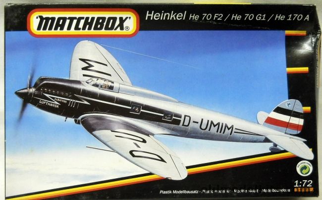 Matchbox 1/72 Heinkel He-70 F2 / He-70 G1 / He-170A - Civil Lufthansa / Spanish Civil War Condor Legion Nationalist / Hungarian Air Force, 40132 plastic model kit