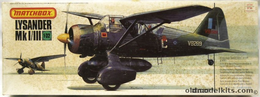Matchbox 1/32 Lysander Mk I/III - 357 (SD) Sq 'C' (Special) Flight SEAC Burma 1944 / 16 (A/C) Sq Odiham 1939 / 161 Sq (Special Duties) Tempsford Late 1942, PK-504 plastic model kit