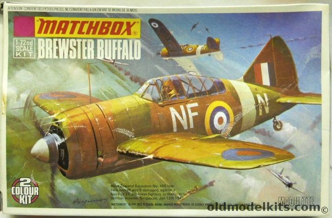 Matchbox 1/72 Brewster F2A Buffalo / B339D - New Zealand or Dutch East Indies Air Force, PK-24 plastic model kit
