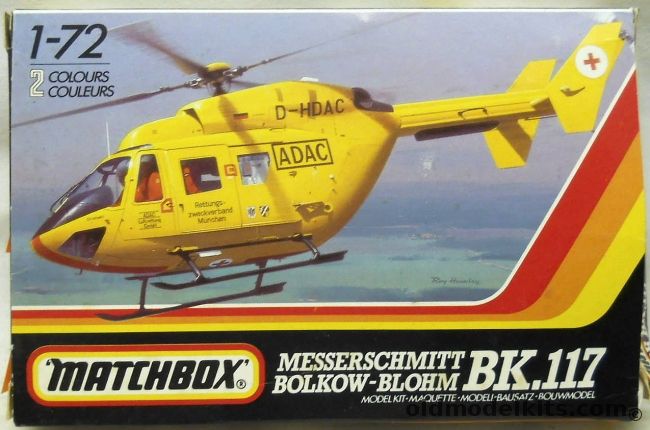 Matchbox 1/72 TWO MBB BK-117  or MBB-Kawaksaki BK-117 - ADAC EMS Service / Aero Asahi Japan, PK-48 plastic model kit