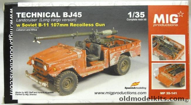 Mig Productions 1/35 Tehcnical BJ45 - Landcruiser Long Cargo Version With Soviet B-11 107mm Recoiless Gun, MP35-141 plastic model kit