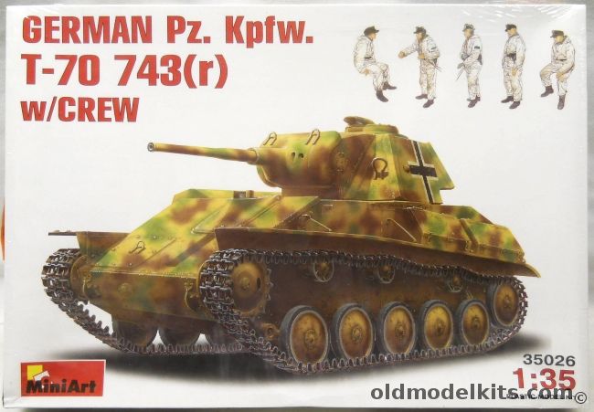 MiniArt 1/35 German Pz. Kpfw. T-70 743(r) With Crew - (ex Soviet T-70 Light Tank), 35226 plastic model kit