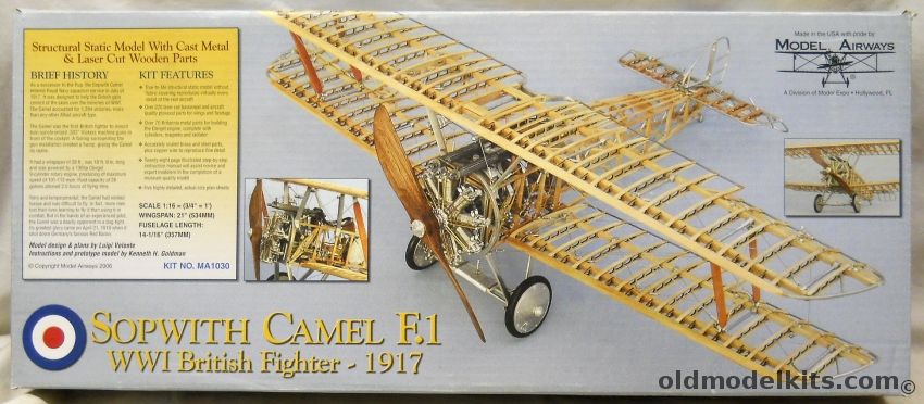 Model Airways 1/16 Sopwith Camel F1 - Skeleton Kit, MA1030 plastic model kit