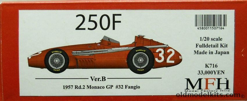 Model Factory Hiro 1/20 Ferarri 250F Version B - 1957 Rd.2 Monaco GP #32 Fangio - MFH, K716 plastic model kit