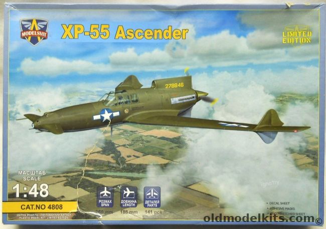 Modelsvit 1/48 XP-55 Ascender, 4808 plastic model kit
