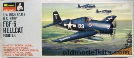 Monogram 1/48 Grumman F6F-5 Hellcat - (F6F5) - Blue Box Issue, PA80-150 plastic model kit