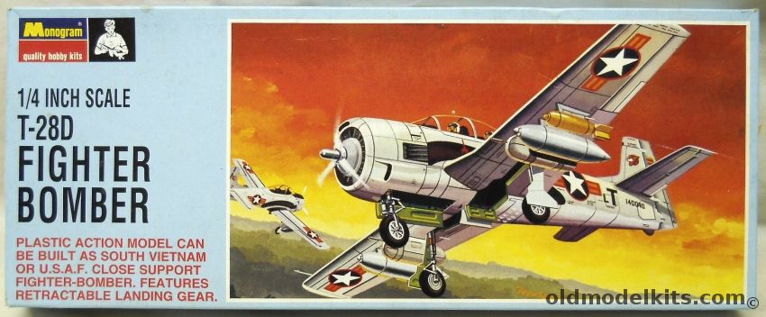 Monogram 1/48 T-28D Fighter Bomber - South Vietnamese or USAF - Blue Box Issue, 0121M0100 plastic model kit