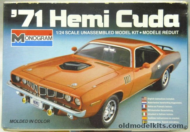 Monogram 1/24 71 Hemi Cuda - 1971 Plymouth Hemi Barracuda, 2292 plastic model kit