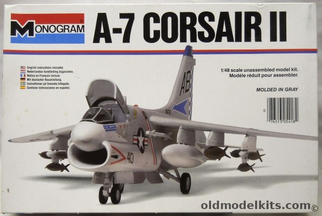 Monogram 1/48 A-7 Corsair II - VA-72 USS Kennedy - Plus Micro Scale Decals - White Box Issue, 5418 plastic model kit