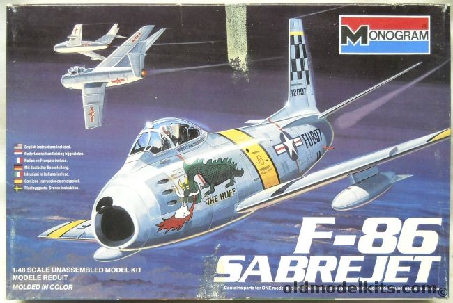 Monogram 1/48 North American F-86 Sabre Jet - The Huff or Miss Jenny, 5427 plastic model kit