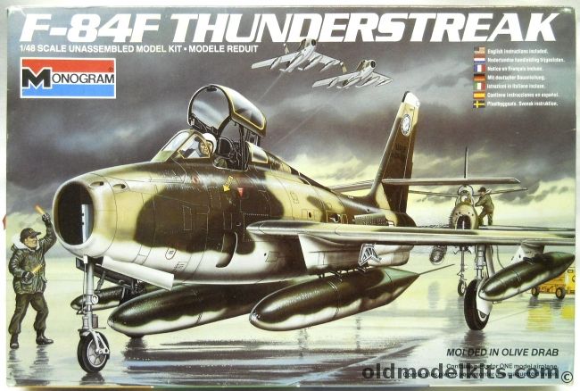 Monogram 1/48 F-84F Thunderstreak - With Bomb Cart, 5432 plastic model kit