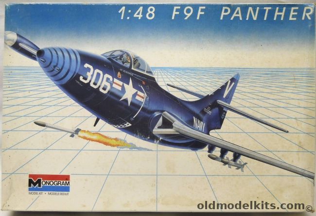 Monogram 1/48 F9F Panther Jet, 5456 plastic model kit