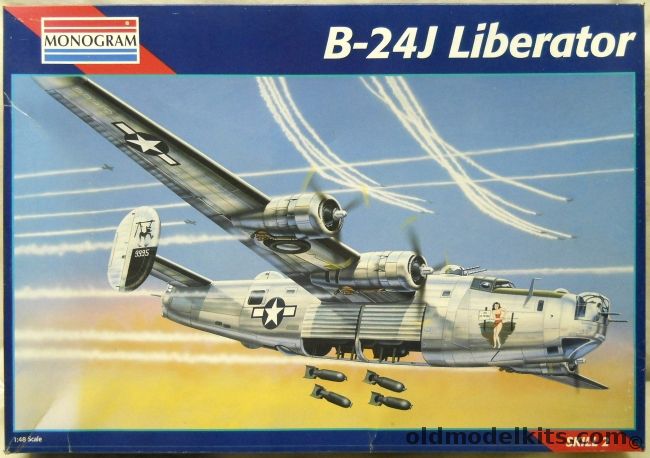 Monogram 1/48 Consolidated B-24J Liberator - With True Details Wheel Set, 5608 plastic model kit