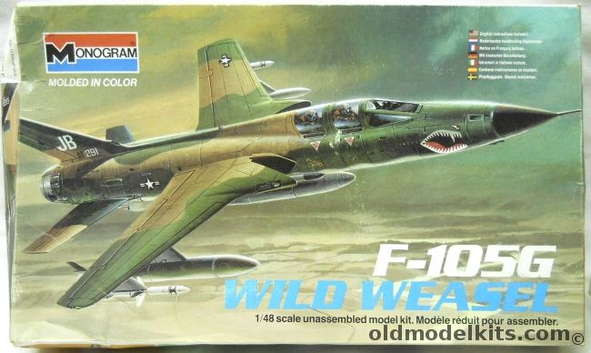 Monogram 1/48 F-105G Wild Weasel - Thunderchief, 5806 plastic model kit