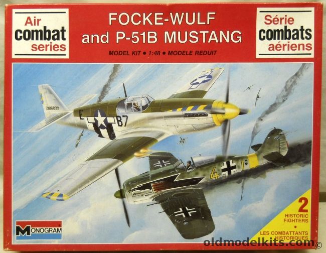 Monogram 1/48 Focke-Wulf And P-51B Mustang - Air Combat Series - (FW-190), 6081 plastic model kit