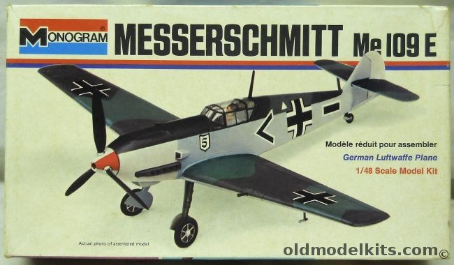 Monogram 1/48 Messerschmitt Me-109 (Bf-109) -  White Box Issue, 6800 plastic model kit