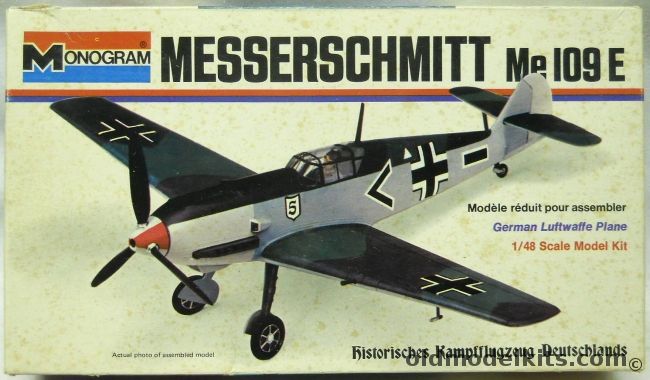 Monogram 1/48 Messerschmitt Me-109 - Bf-109 -  White Box Issue, 6800 plastic model kit