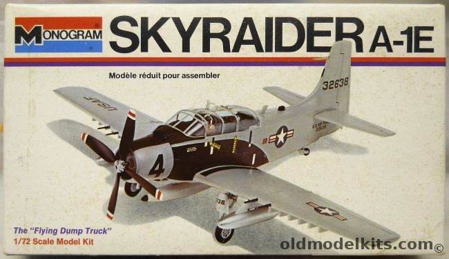 Monogram 1/72 A-1E Skyraider Flying Dump Truck - White Box Issue, 6807 plastic model kit