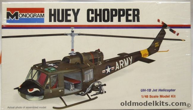 Monogram 1/48 Huey Chopper - Bell UH-1B Iroquois - Army Gunship - White Box Issue, 6809 plastic model kit