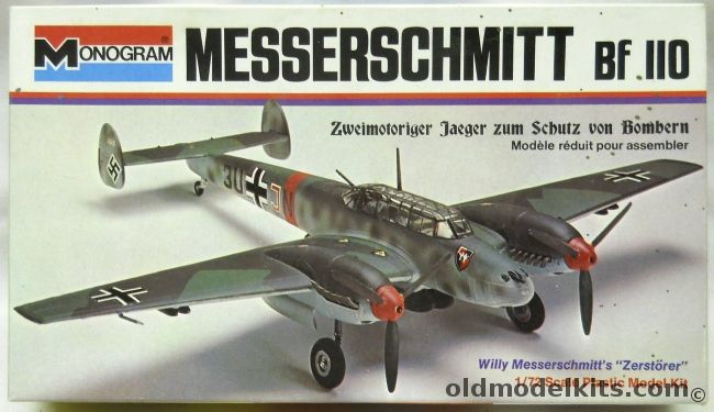 Monogram 1/72 Messerschmitt Bf-110 E-1 - White Box Issue (Bf110E1), 6812 plastic model kit
