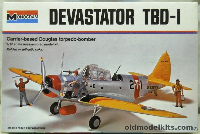 Monogram 1/48 Devastator TBD-1 - VT-2 Lexington 1939 / VT-6 Enterprise 1939 / VT-8 Hornet 1941 / VT-6 Enterprise 1942, 7575 plastic model kit