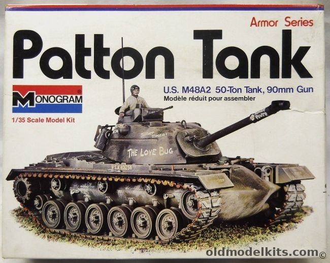 Monogram 1/35 Patton Tank M48A2 - 90mm Gun Tank, 8217 plastic model kit